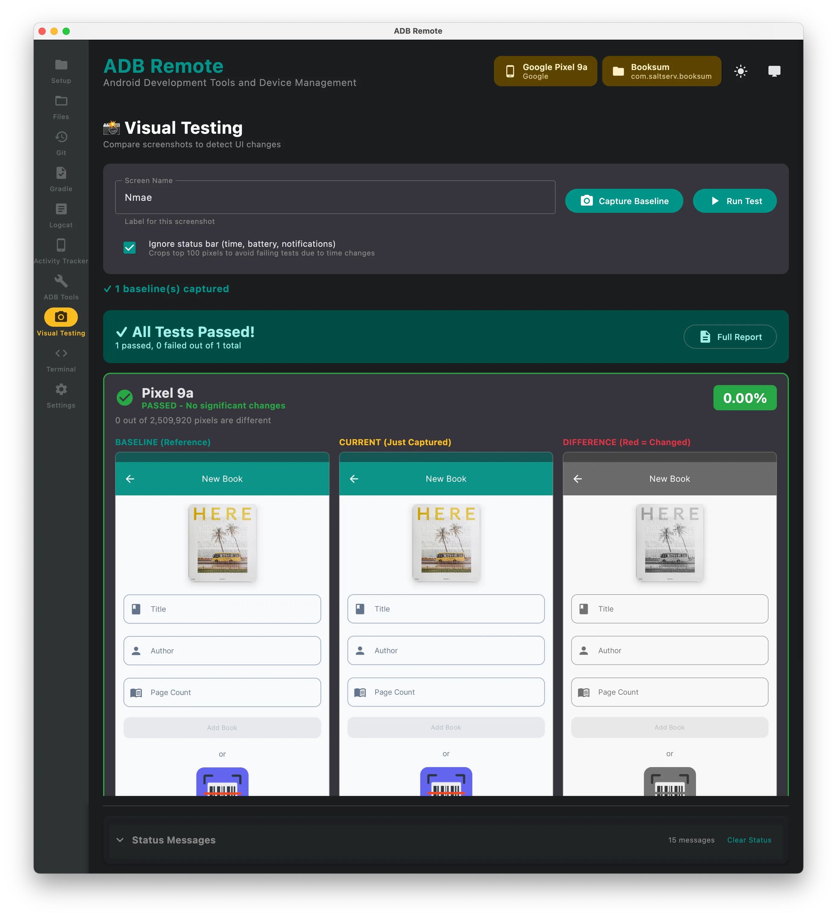 ADB Remote Visual Testing Pass