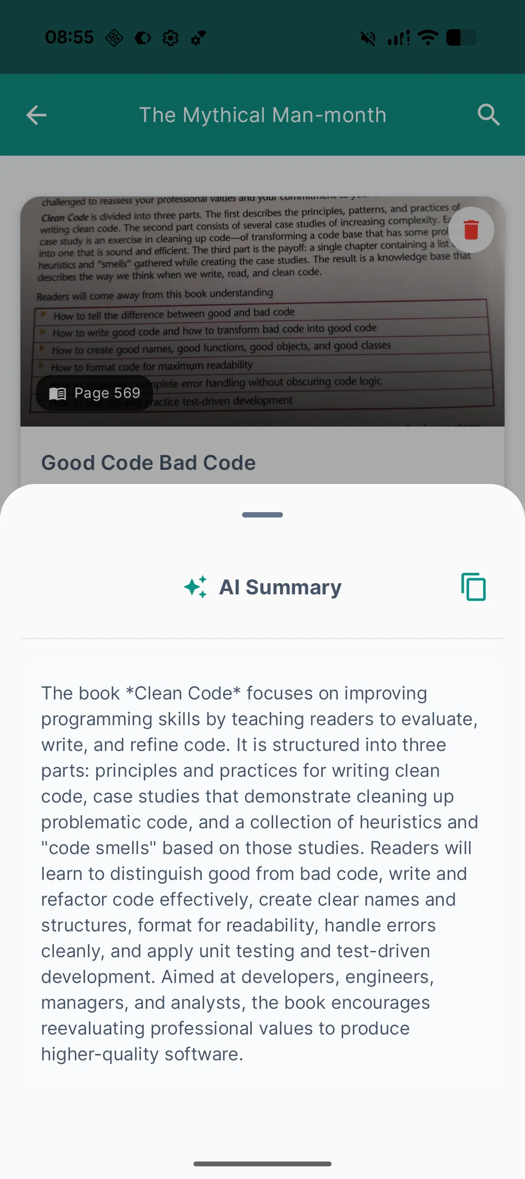 Booksum Bookshelf, quotes & summaries screenshot