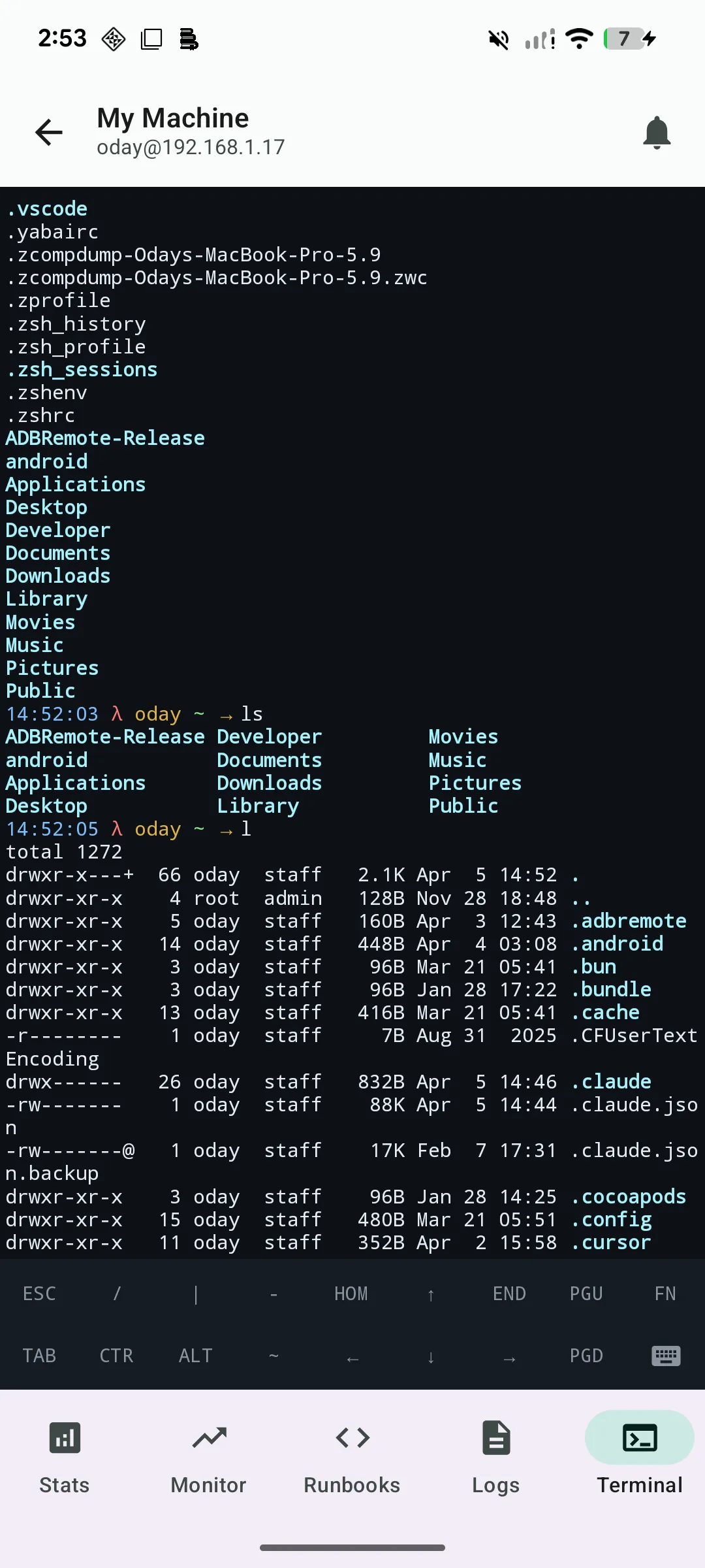 Full SSH terminal emulator with VT100/xterm support